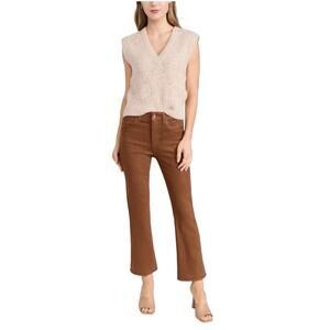 Joe's The Callie High Rise Cropped Boot Coated Brown Jeans Ankle High Rise 28